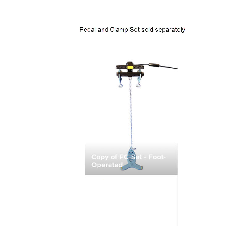 Sealer with Optional Pedal and Clamp (sold separately) Showing Foot Pedal