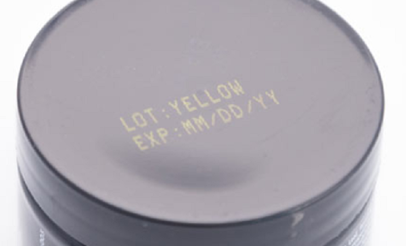 Yellow on Dark Material JetStamp Ink