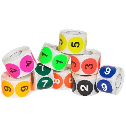 Numebr 1 - 10 Label 2" Circle