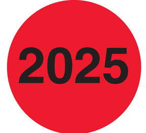2025 - 3" Fluorescent Red 2025 Labels