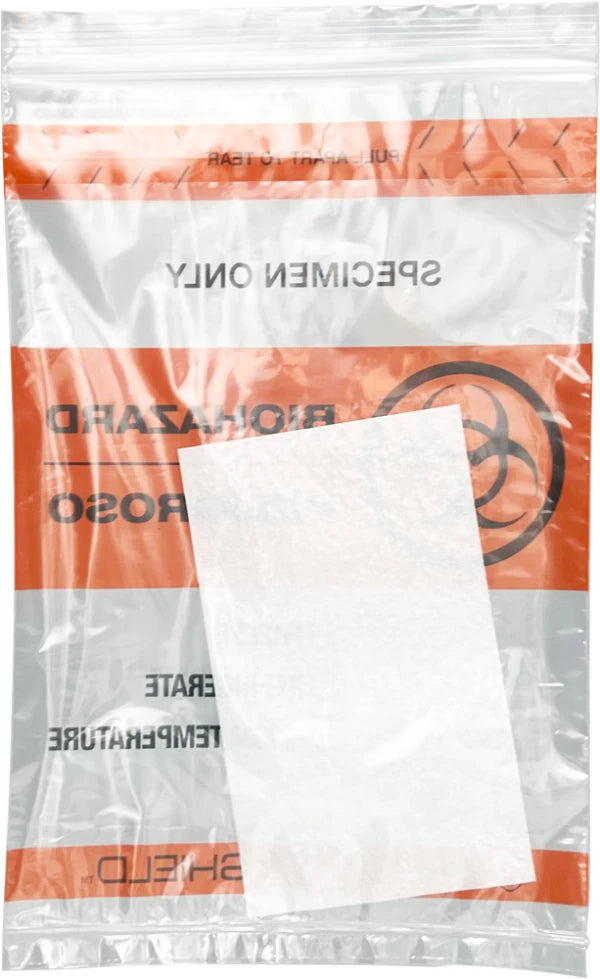 Bio-Hazard Bag 6 x 9  - Specimen Shield w/Absorbent pad 2 Mil 1000 Ct - NON-RETURNABLE