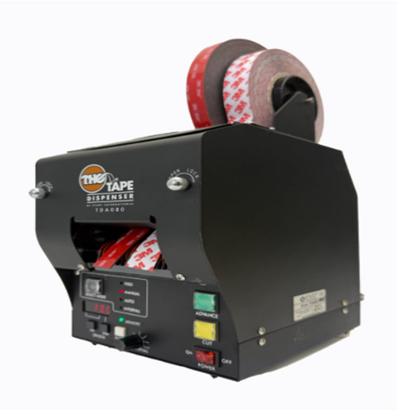 Electric Tape Dispenser with Fluor Coated Rollers - TDA080-NS-LF