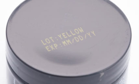 Yellow on Dark Material JetStamp Ink